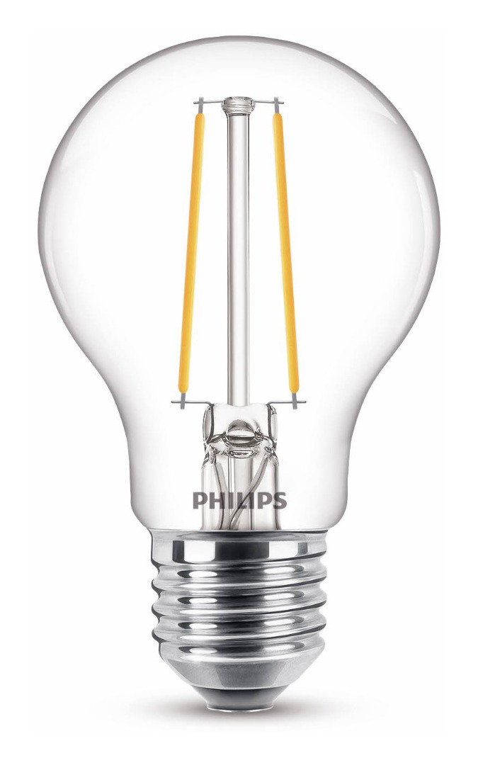 1x Philips LED Lamp (1,5W (15W), E27, wit) - Ledlampen