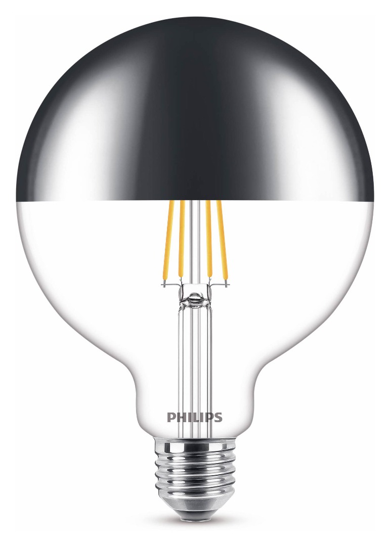 Doordringen Vulkaan impuls 1x Philips LED Filament Kopspiegellamp Globe G120 dimbaar (7,2W (50W), E27,  warm wit) - Ledlampen - Lamp123.nl