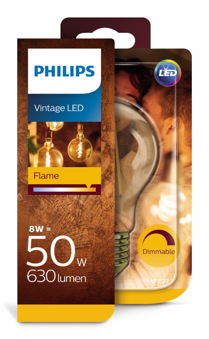 1x Lamp Standaard Dimbaar Flame (8W (50W), E27, goud) Ledlampen - Lamp123.nl