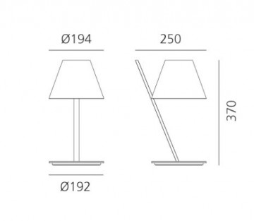 Afmetingen la petite tafellamp