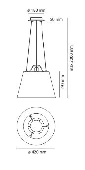 Afmetingen mega sospensione 42 cm 1