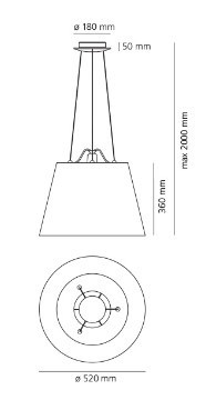 Afmetingen mega sospensione 52 cm