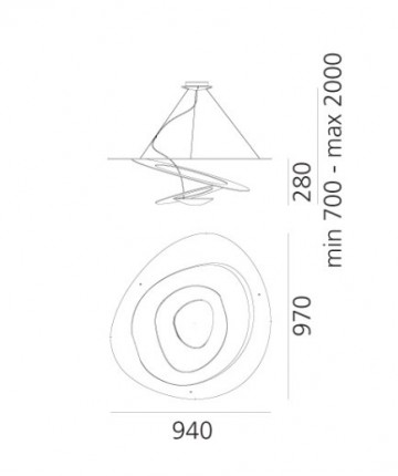 Afmetingen pirce artemide sospensione wwwlamp123nl