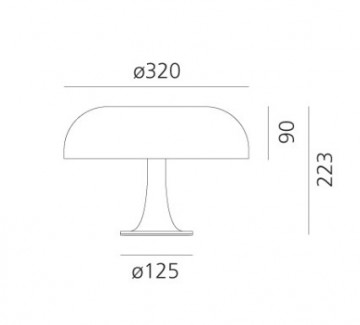 Afmetingen tafellamp artemide nessino wwwlamp123nl 0