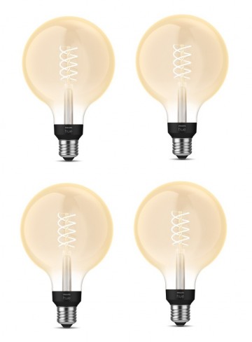 Combideal 4x hue filament thin globe xl white wwwlamp123nl