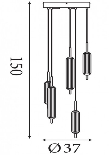 Hanglamp searchlight cattail 76210 5cl wwwlamp123nl3