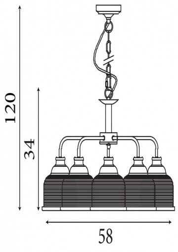 Hanglamp searchlight highworth 1685 5bk wwwlamp123nl3