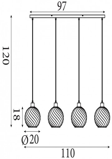 Hanglamp searchlight radiance 44520 4cp wwwlamp123nl6