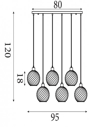Hanglamp searchlight radiance 44520 6cp wwwlamp123nl5
