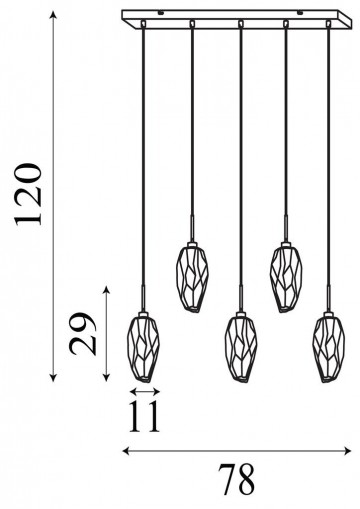 Hanglamp searchlight rocky 23145 5sb wwwlamp123nl3