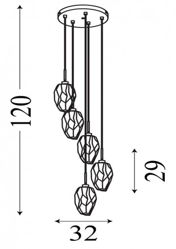 Hanglamp searchlight rocky 23146 5sb wwwlamp123nl3