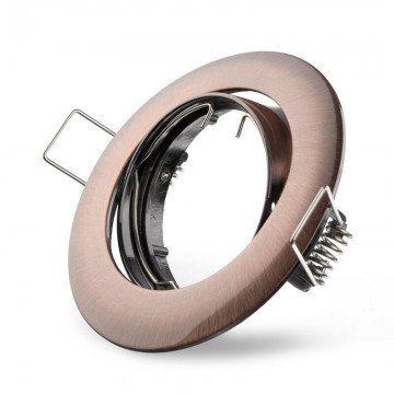 Inbouwspot geborsteld koper rond  wwwlamp123nl