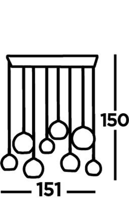 Searchlight hanglamp mardigras 94002 8bk lamp123nl4