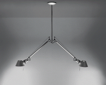 Hanglamp Artemide Tolomeo Sospensione Due Bracci Aluminium