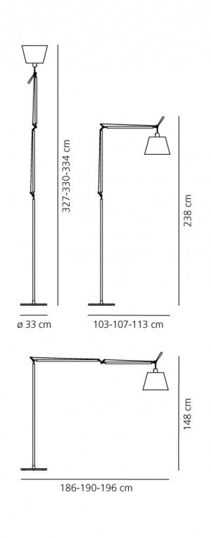 Vloerlamp Artemide Tolomeo Mega Terra Perkament