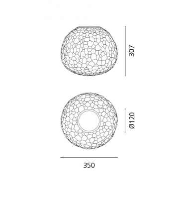 Wand-/plafondlamp Artemide Meteorite 35 Parete/Soffitto