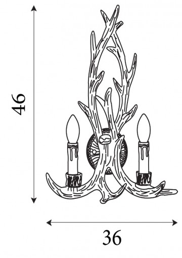 Wandlamp searchlight stag 6412 2br wwwlamp123nl2