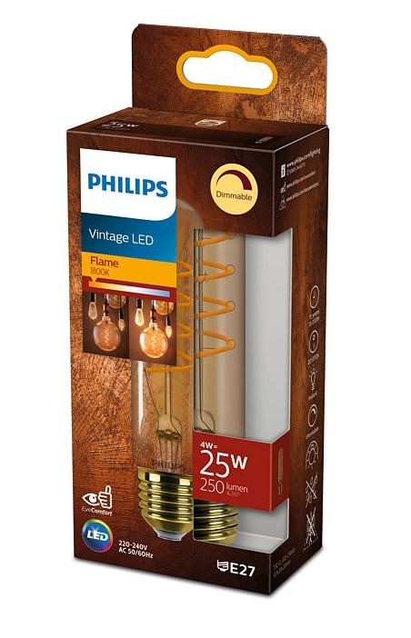 1x Philips LED Lamp Buis Dimbaar Flame (4W E27, - Ledlampen -