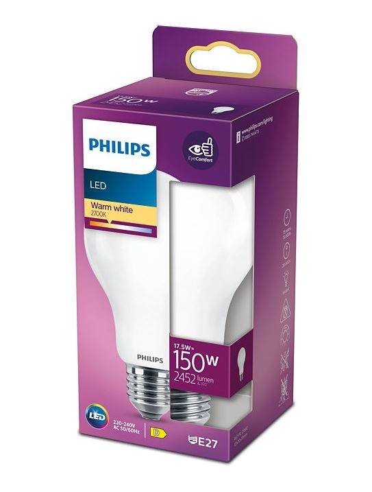 Bijdrage Samenhangend essence 1x Philips LED Lamp mat (17,5W (150W), E27, warm wit) - Ledlampen -  Lamp123.nl