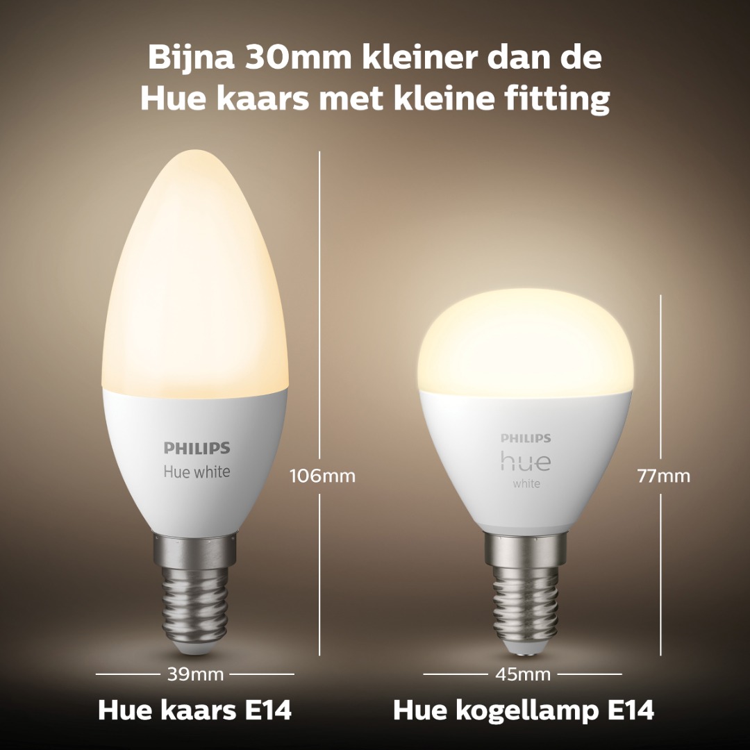 Claire Ter ere van controller Philips Hue E14 Ledlamp Kogel Warm Wit Licht 929002440603 - HUE - Lamp123.nl